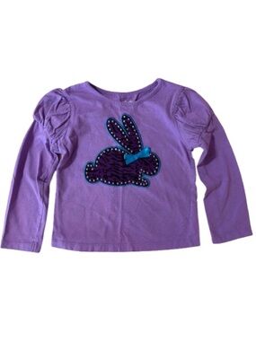 Garanimals Toddler Girl Purple Bunny Tee Zebra Print Rhinestone Appliqué Size 3T